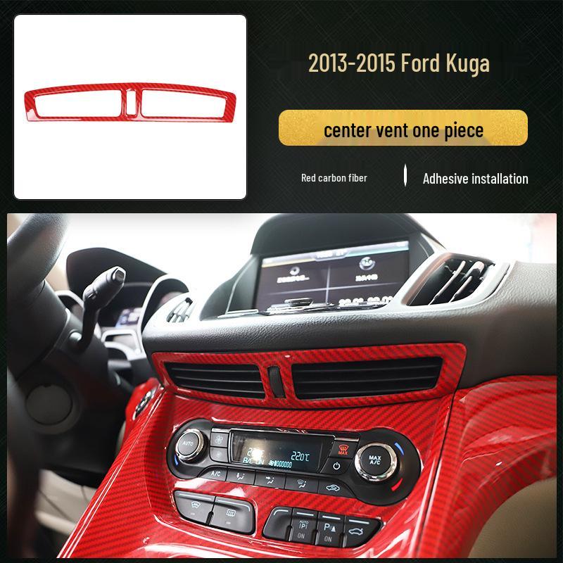 13-15 Kuga Kohlefaser Navigationskonsolenaufkleber - Pfirsichholz-Stil