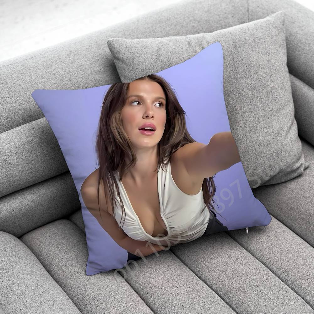 M-Millie Bobby Brown Throw Pillow Case For 55cm 30cm 50cm 45*45cm 40cm Square Chair Pillowcase Case