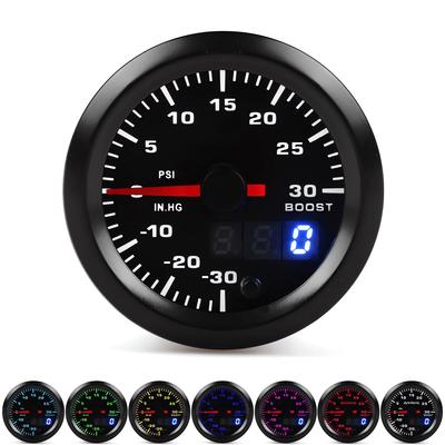 Mumisuto 2in/52mm Universal [7 Color LED] Turbo Boost Meter, Turbo Boost Meter, PSI Pressure