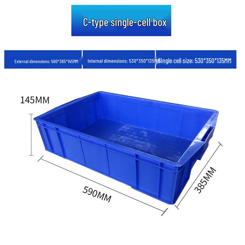 Rectangular Plastic Parts Box with Thickened Walls for Hardware and Tools