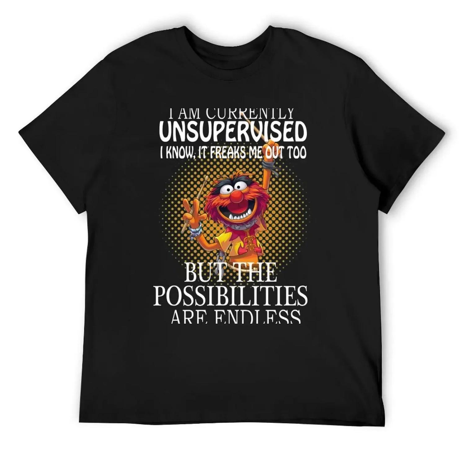 I am currently unsupervised I know it freaks me out too but possibilities are endless T-Shirt Blouse shirts men graphic S