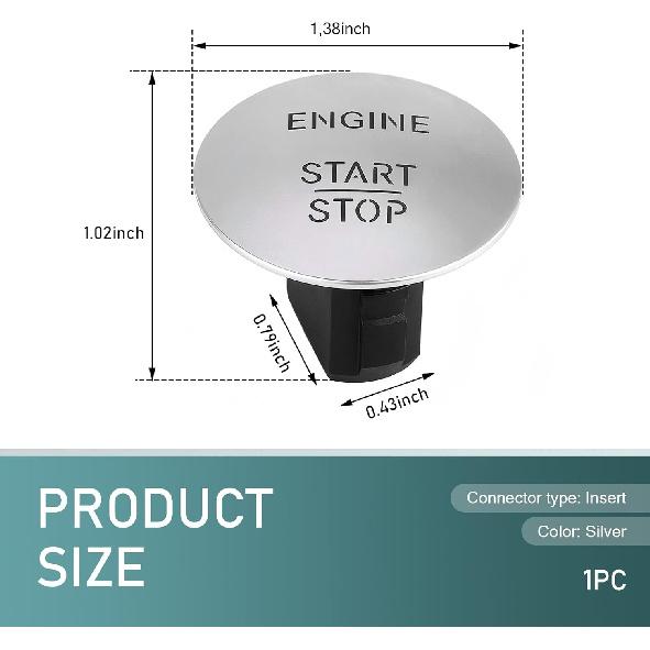 Car Engine Start Stop Button Switch, Start-Stop Switch Button, Replacement OEM Part Number 2215450714 A2215450514 A2215450714 Accessory, Compatible