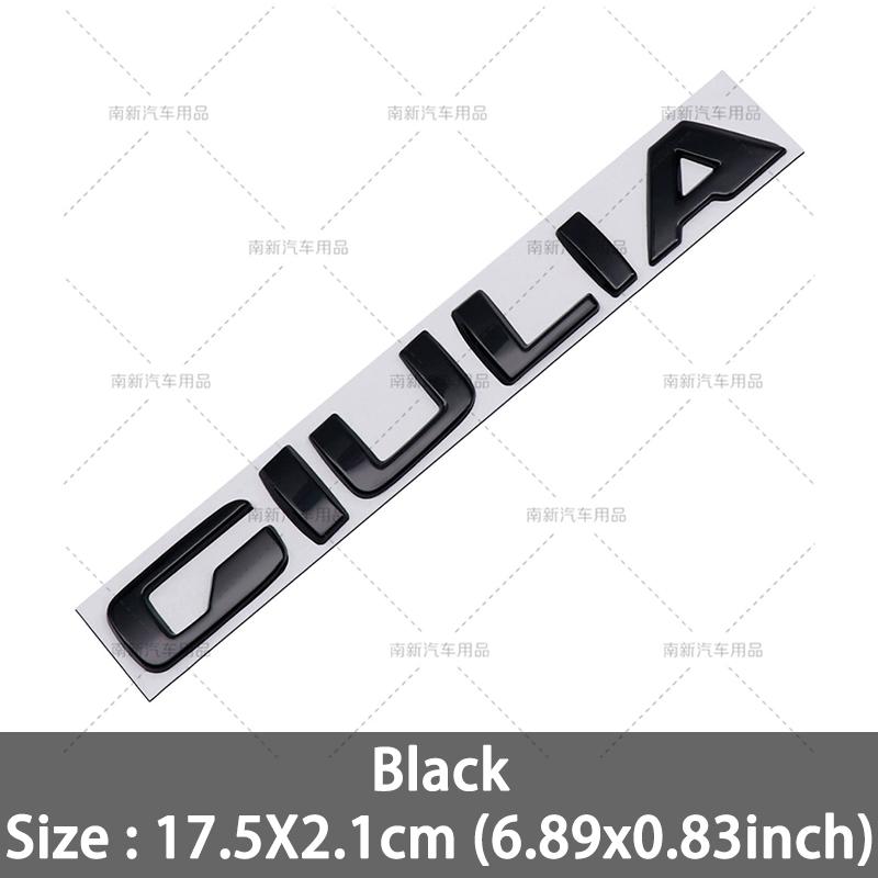 BEZO1 3D Metal Q2 Q4 Letter Badge Rear Giulia Stelvio Trunk Emblem Car Stickers For Alfa Romeo Giulia Stelvio Car Styling Accessories