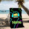 Customizable Personalized Beach Towels Geometry Dash Themed designs.Suitable for the Beach, Yoga, Sports;ideal As Beach Accessories