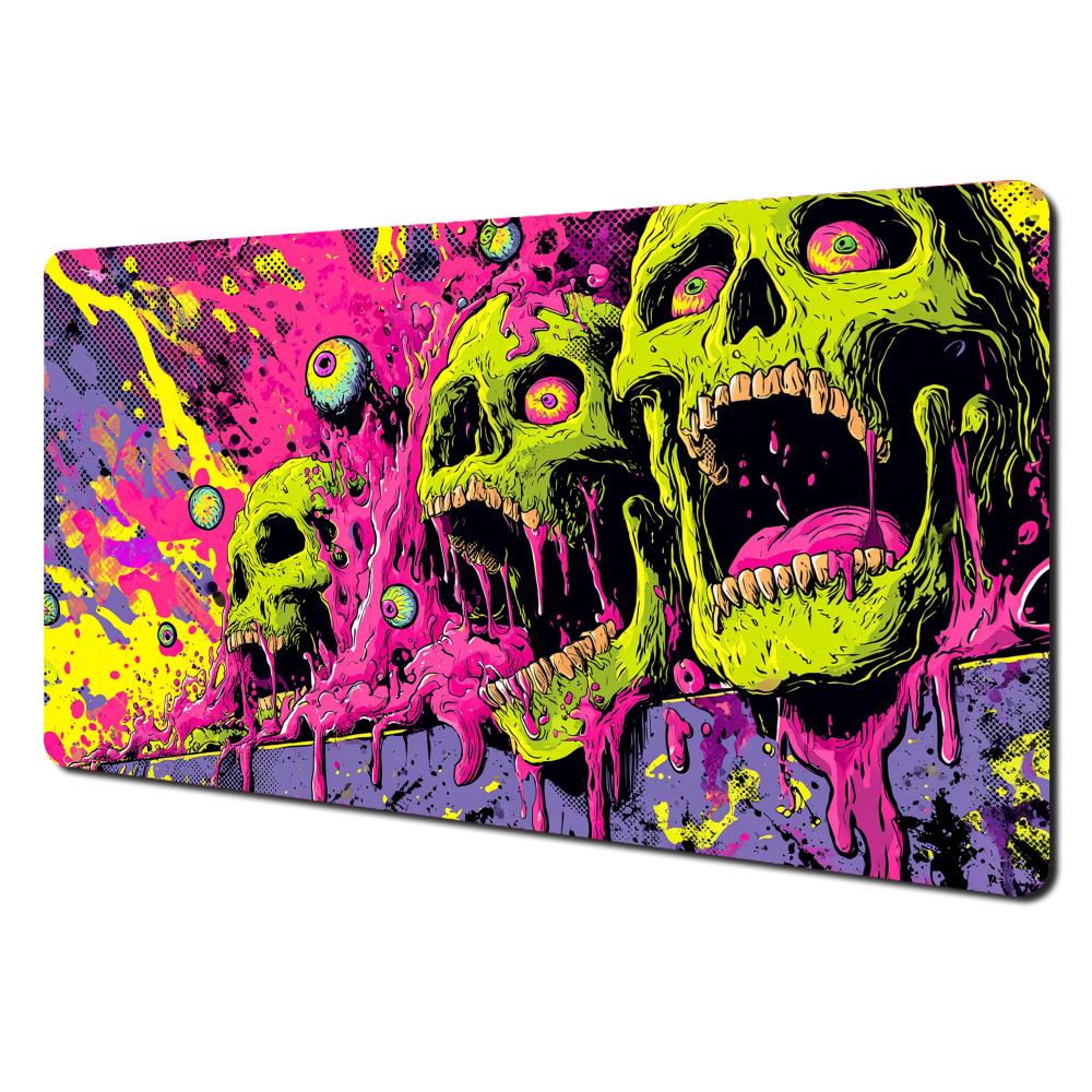 Neon Horror Tcg Playmatwaterproof Nonslip Trading Card Game Mousepad For Tabletop Hobby Supplies