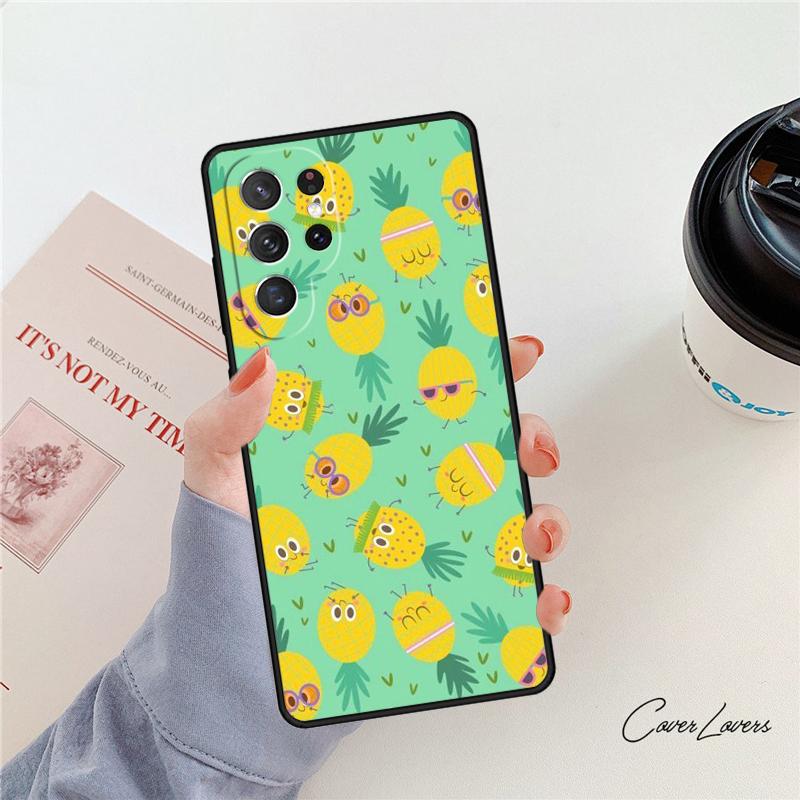 Summer Fruit Pineapple Phone Case For Samsung Galaxy S24 S25 S23 S22 Ultra Note 10 20 Plus S20 S21 FE Cover