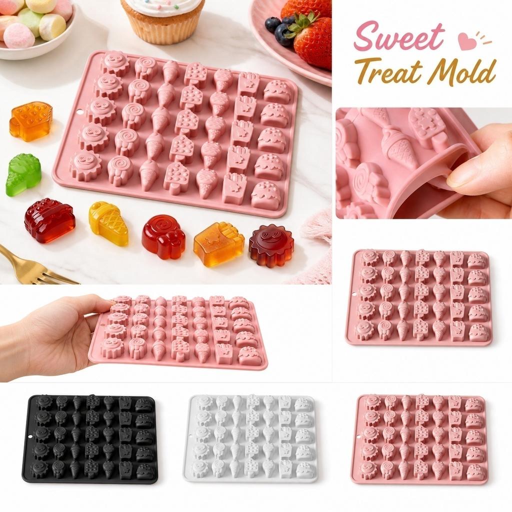 Silicone Mold for Candy Chocolate Multi-Shape DIY Handmade Baking Mold Flexible Non-Stick Soft Candy Chocolate Mold for Home Kitchen Use