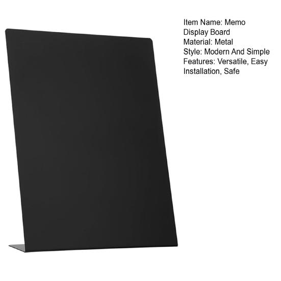 L-Shaped Metal Memo Board Magnetic Surface Desktop Display Stand For Notes Photos