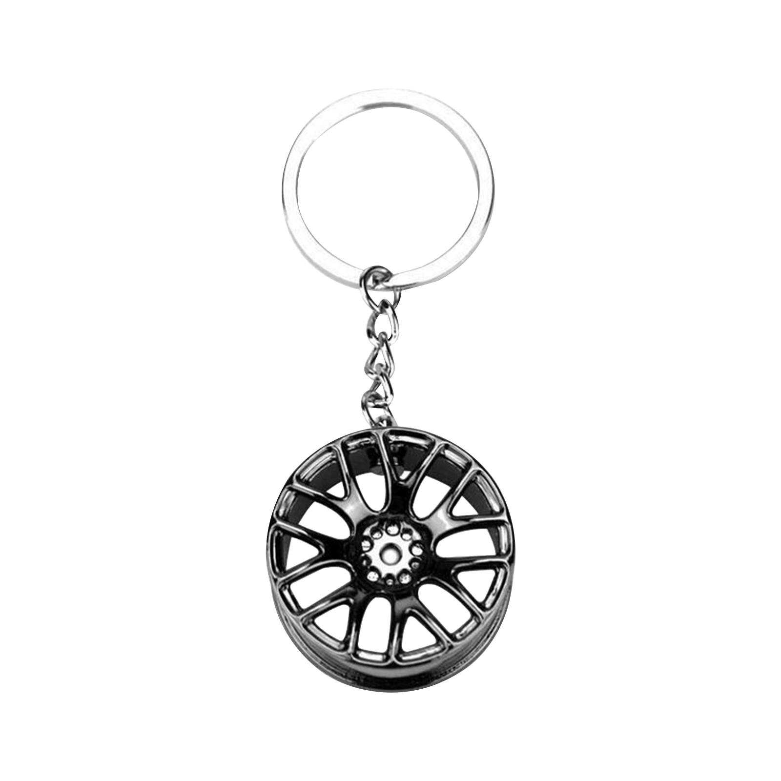 

Брелки с ободом колеса, креативные автозапчасти, автомобильный брелок, брелки, кольца, декоры чёрный