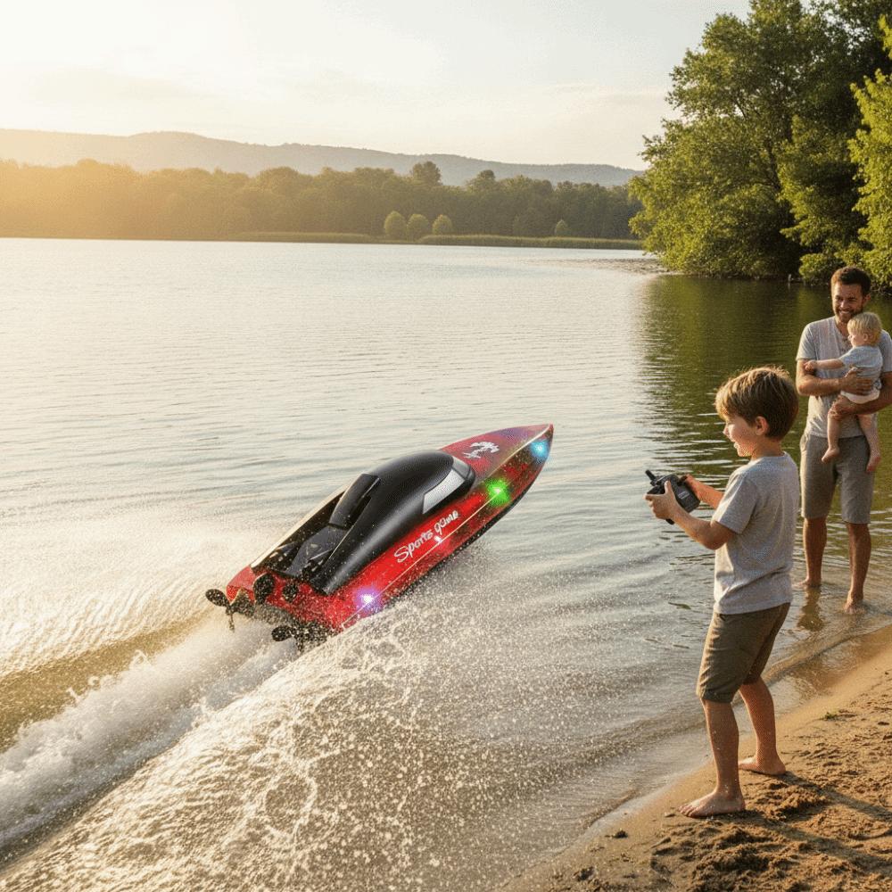 Waterproof Remote Control Boat Toy High Speed Electric Boat Toy Racing Boat Toy  Outdoor Toys