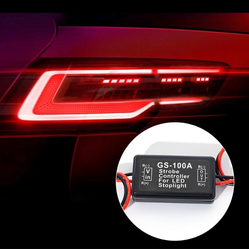 GS-100A Bremselys Strobekontroller LED baklyskontroller med rask, langsom blinking Sikkerhetsvarselkontroller Blinklys