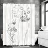 Abstract Ladies Minimalist Mid-Century Floral Butterfly Modern Art Shower Curtain, Bathroom Decorative Shower Curtain, Waterproo