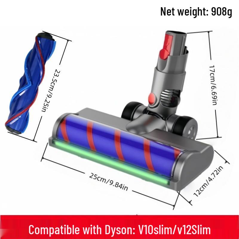 Dyson Vacuum Cleaner Accessory: V6-V11, V15 Slim Green Light Dust-Revealing Floor Brush.