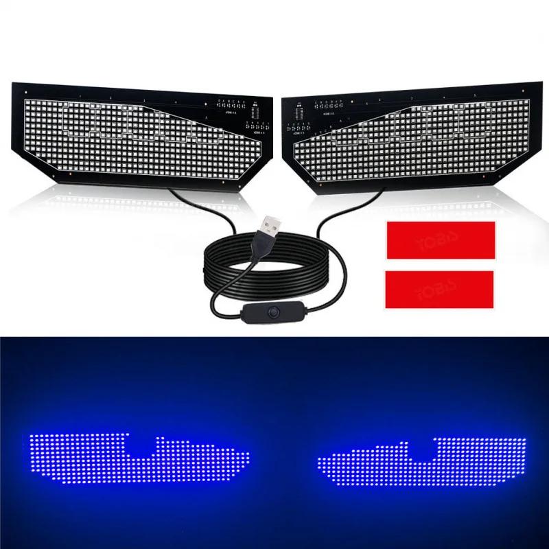 2PCS Devil Eyes Light Car Window Flexible LED Display Screen Matrix Pixel Panel Demon Dynamic Eye Light For Car Truck Windshield