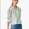 Women's New Striped Printed Button Up Shirt, Loose Long Sleeved Top