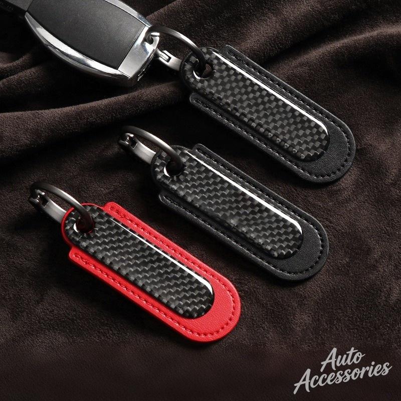 QGIP1 Carbon Fiber Car Keychain Anti-loss Keyring For Porsche Cayenne Panamera Macan 911 Taycan Boxster Cayman 918 Pajun Accessories