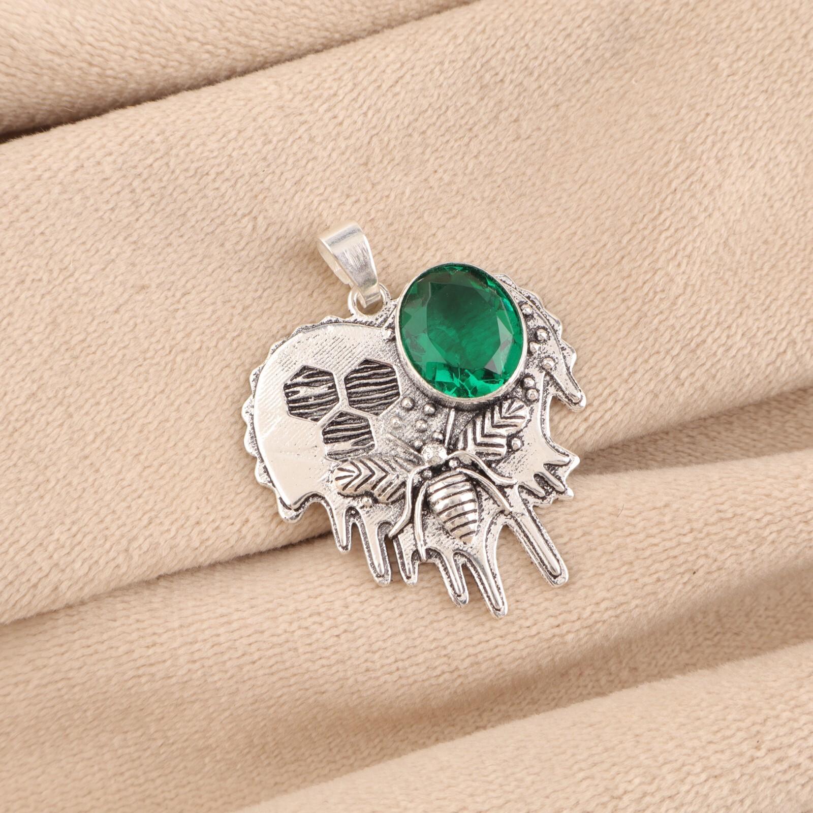 

Chrome Diopside Gemstone 925 Sterling Silver Ethnic Jewelry Women Pendant 1.49 CP-28-2