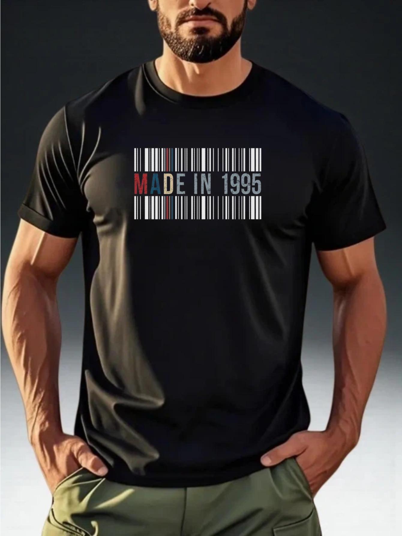 

Men s Vintage 1995 Retro T-Shirt - MADE IN 1995 Barcode Print XXL