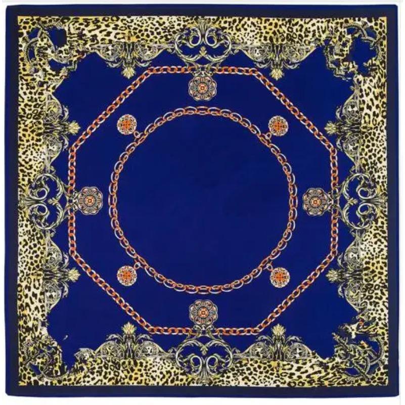 Luxury Brand Giant Scarf In 100% Silk Twill Silk Scarf For Women,Leopard Paisley Print Large 130cm Square Scarves Female Hijab