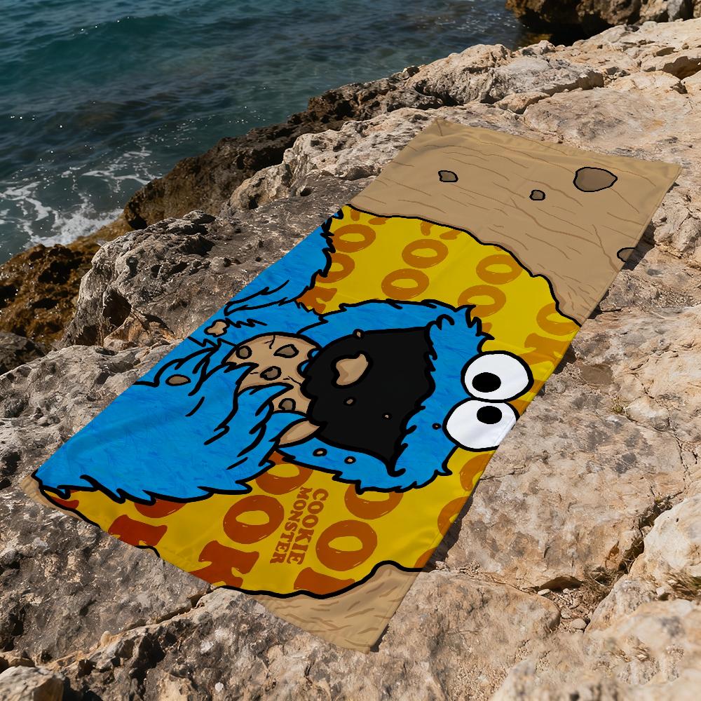 Cartoon C-Cookies-S Towel Large Quick-Drying Microfiber Soft M-Monster Beach Towel For Travel Fitness Sauna Bathing Camping