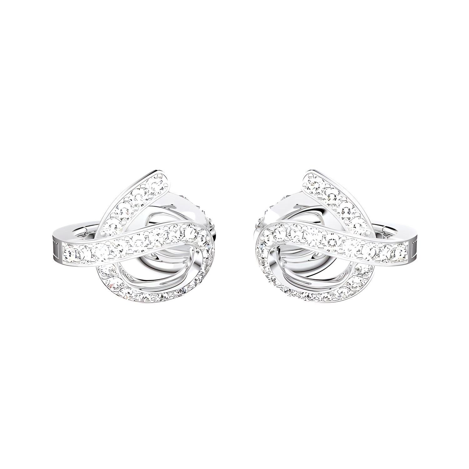 Swarovski Fluenta Clip-On Elegant Fashion Earrings Women earrings Silver 5641374 Silver,F