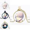 Alloy Acrylic Round Pendant Figure Pattern Necklace Unisex Chain