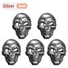 1-10PCS Halloween Horror Skull Mask Creepy Laughing Ghost Face Gold Silver Costume Prop for Party Cosplay Haunted House Decor