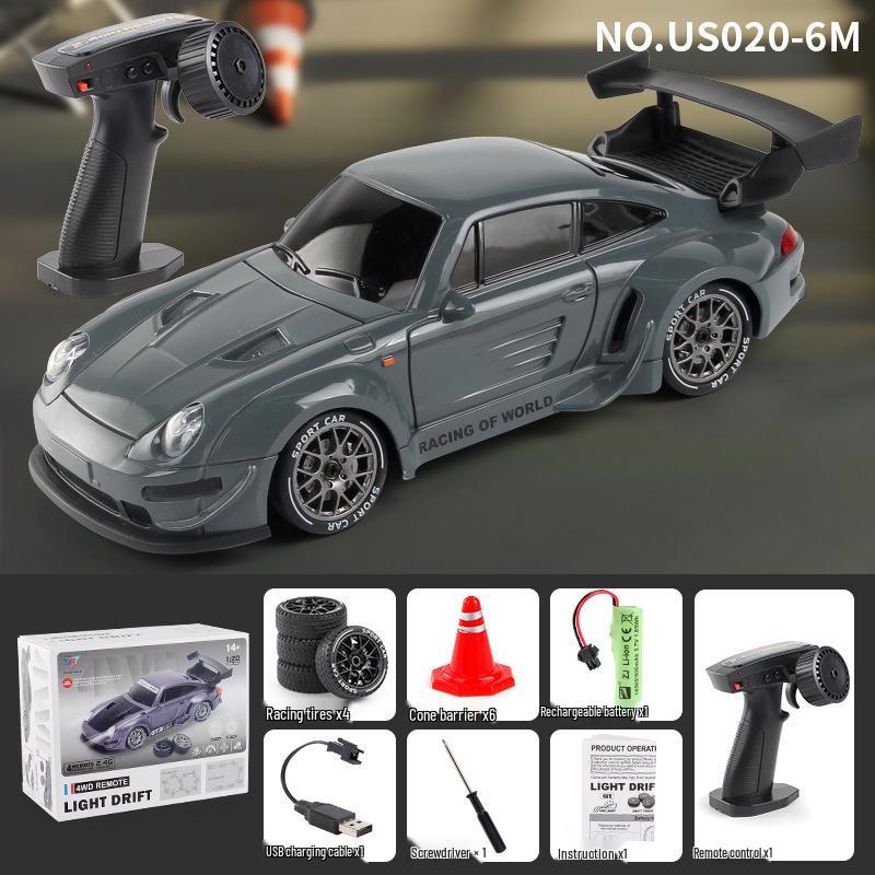 Half-Scale High-Speed Rechargeable RC Drift Car: 4WD, Electric Lights, Realistic Model Toy for Kids
