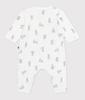 Footless Romper A0CXV 3 Months 60cm [Petit Bateau] Off-white/Gray