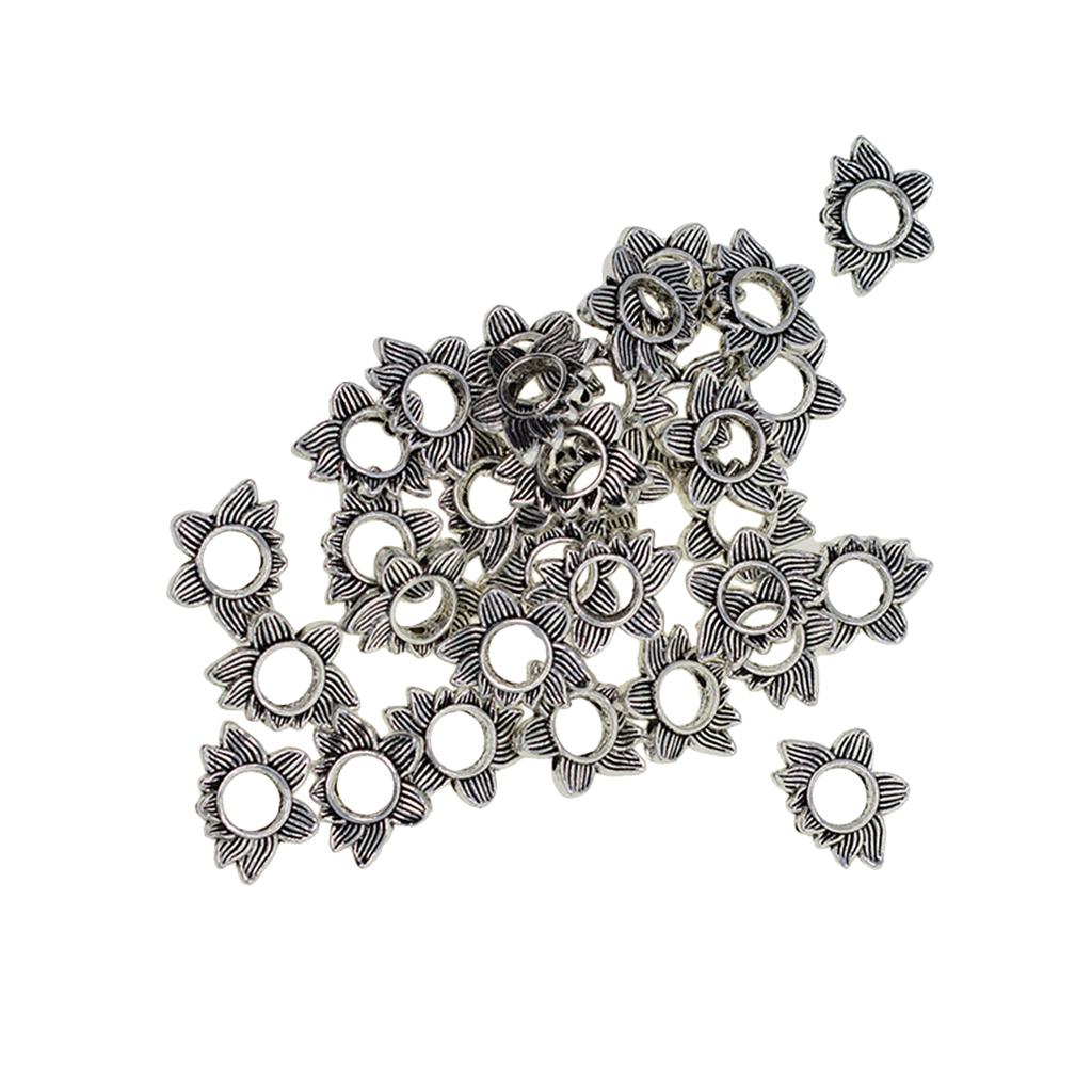 

30 шт античные серебряные бусины-разделители в форме лотоса для изготовления ювелирных изделий своими руками as described