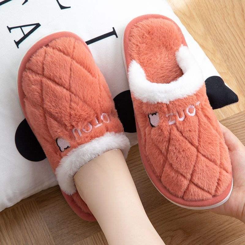 

Женские пушистые теплые нескользящие домашние тапочки в корейском стиле Size 36-37 (fits 35-36)