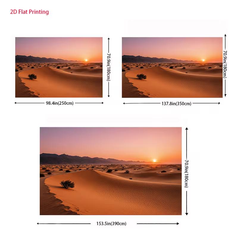 2D Artistic Desert Sunset Landscape Tapestry for Content Creation & Home Decor