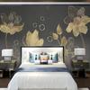 Photo Wallpaper European Style Flowers Golden Embossed Lines Mural Living Room Bedroom Light Luxury Background Wall Paper