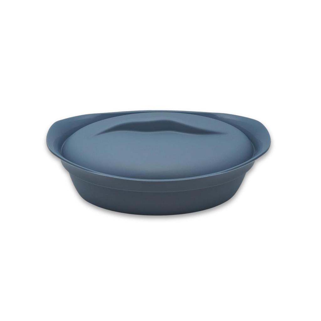Kevnhaun Silicone Steamer, Oval, Blue, Microwave, Oven, Dishwasher, Freezer, Refrigerator, Cake Making, Recipe Book Included, 1.2L Capacity, Heat Resi