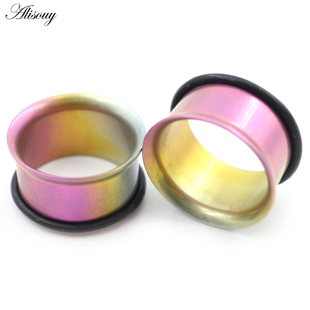 Alisouy 1PC 6-25mm G23 Titanium Kleurverloop Uitlopende Oor Gauges Tunnels Plugs Stretchers Expander Flesh Piercing Lichaams Sieraden