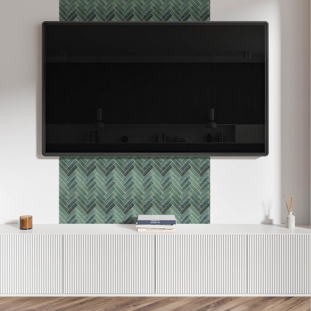 Self-Adhesive Vinyl Printed Tiles Herringbone 3D Pattern 4X50X50 Cm