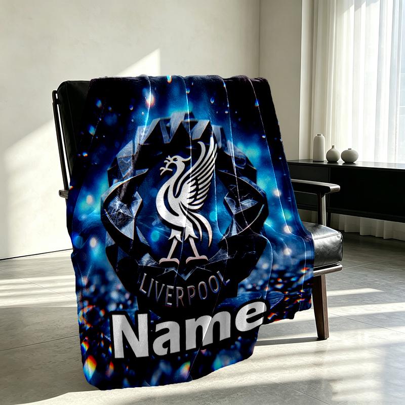 Custom Name Personalized Football Team F.C Print Blankets, Home Decor, Bedroom, Sofa, Camping, Couch, Gifts for Birthday Christmas