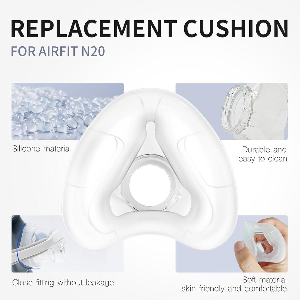 Reliable Silicone Cushion for AirFit N20 Nasal Replacement Cushion (M)