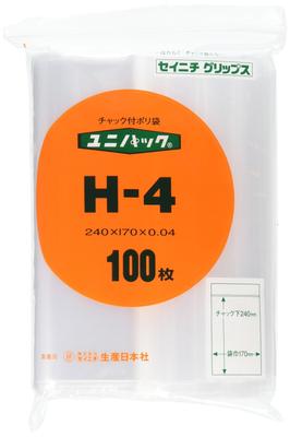Production Japan Unipack Bag with Polyethylene Japan AYN0806 (Plastic Zipper) H-4 (100 Pieces)