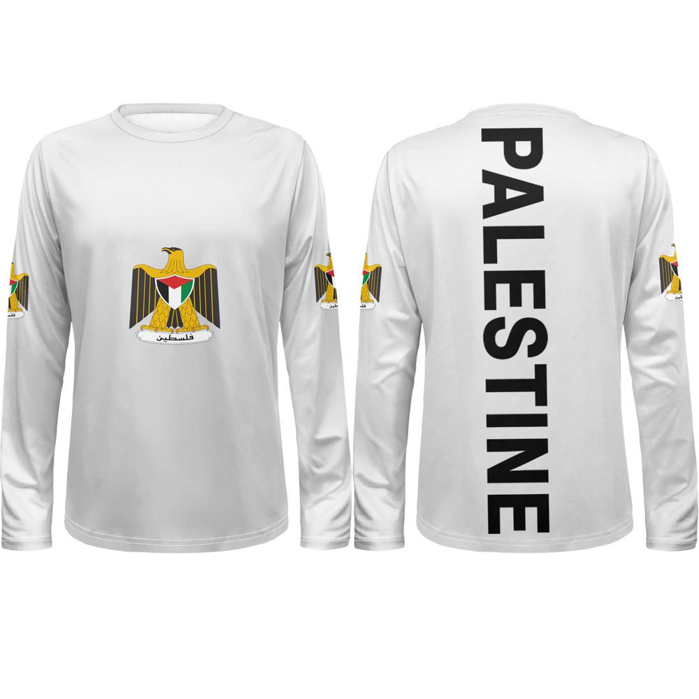 BOLIV MODA Lente en Herfst Ronde Hals 3D Palestina Vlag Bedrukte Top Modieuze Casual Lange Mouw Heren T-shirts L