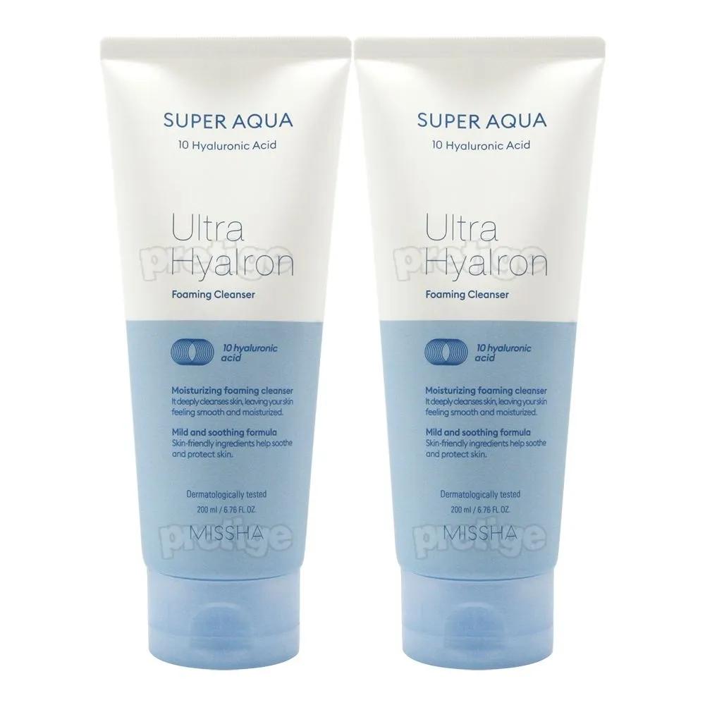 MISSHA Super Aqua Ultra Hyaluron Foaming Cleanser 200ml x 2