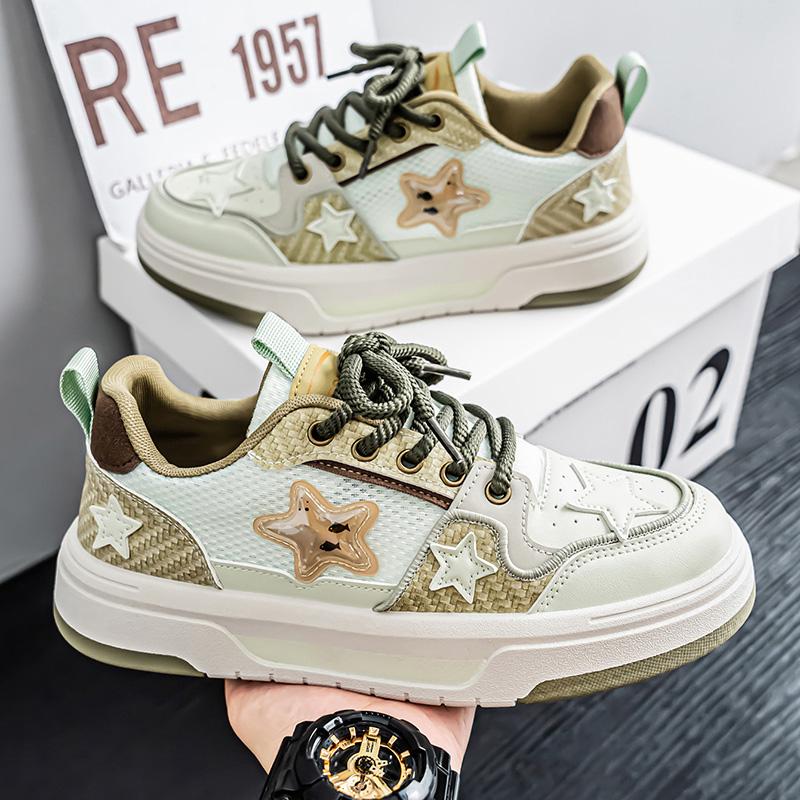 Men's Shoes Summer Trendy Breathable Anti Slip Small Star Sports Flat Shoes Student Youth Spring Versatile Casual Trendy Shoes