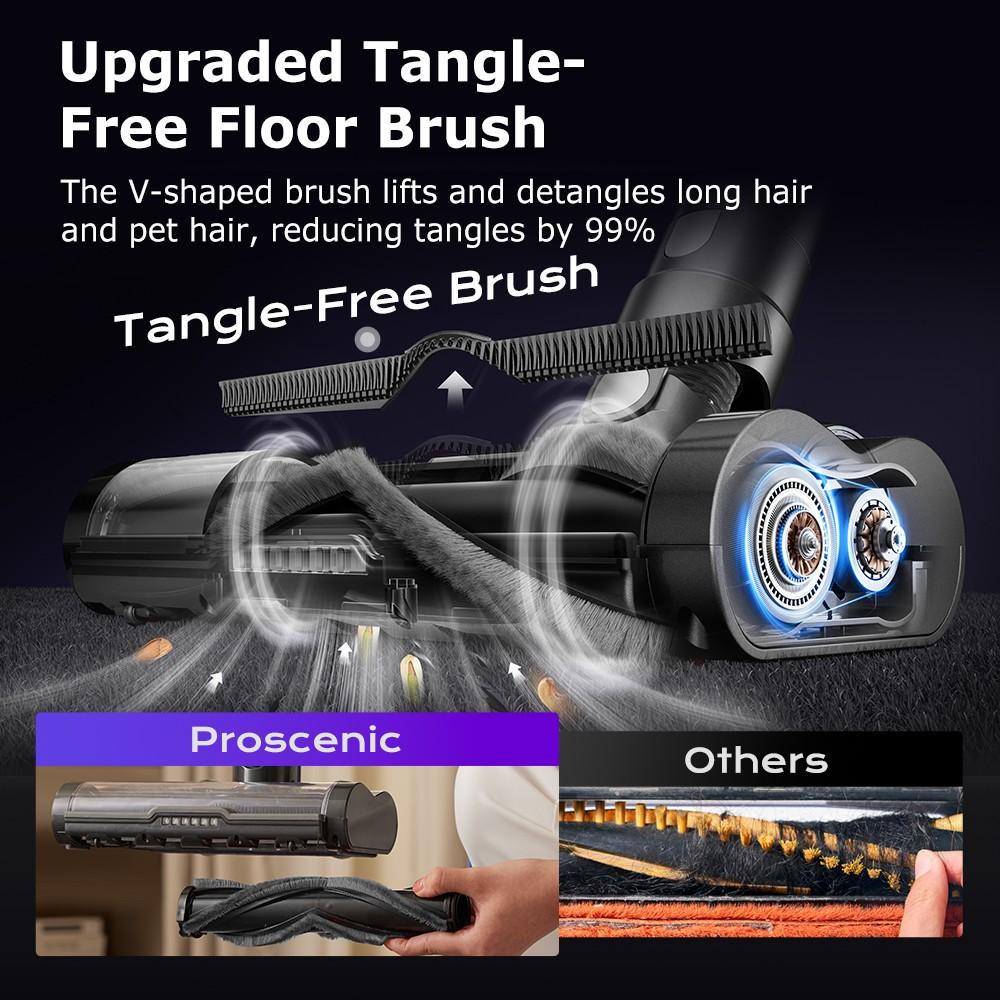 Proscenic P16 Cordless Stick Vacuum Cleaner, 50kPa Suction, 55mins Runtime, 180° Bendable Wand
