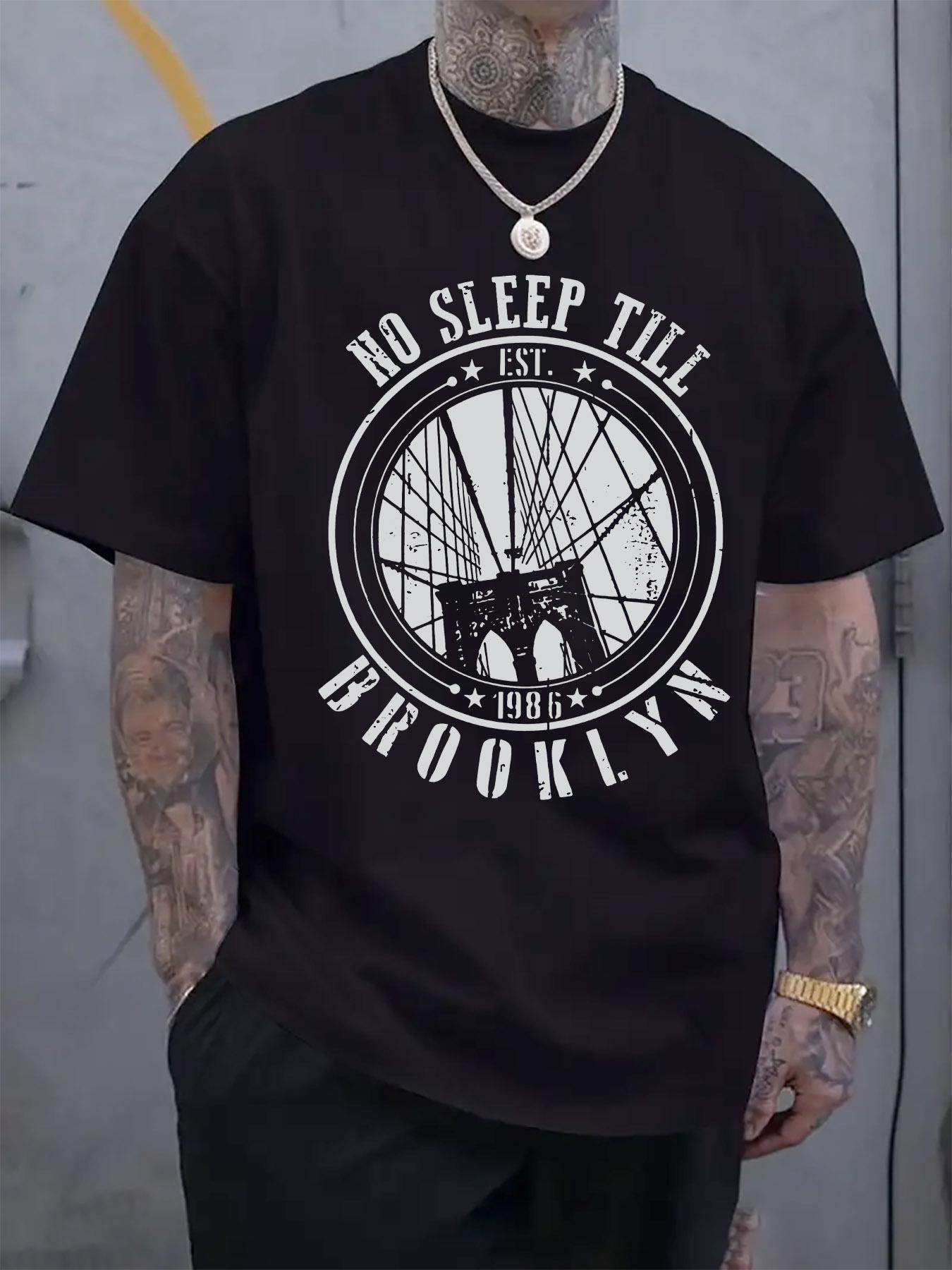 

Round Neck Short Sleeve T-shirt with Bridge Print M