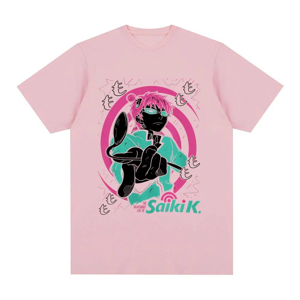 Anime The Disastrous Life of Saiki K Tshirts Saiki Kusuo Unisexga Harajuku Hip Hop Casual Cotton Short Sleeves Tee Shirt Oversized