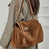 Large Matte Soft Women's Bag High-End Vintage Single Shoulder Crossbody Bag Genuine Leather Underarm Bag Large Capacity Commuter Tote Bag
