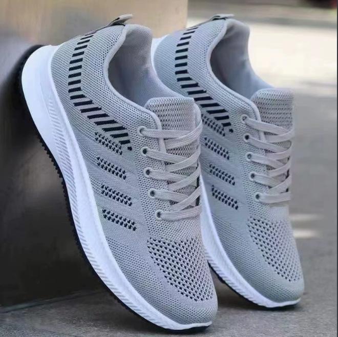 Mesh men's shoes spring and autumn breathable casual shoes low-top trendy versatile sports shoes fashionable flying woven running shoes