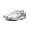 Li Ning Dämpfend Rutschfest Abriebfest Atmungsaktiv Rückprall Grip Niedrig geschnittene Basketballschuhe Herren Silber ABAV045-15