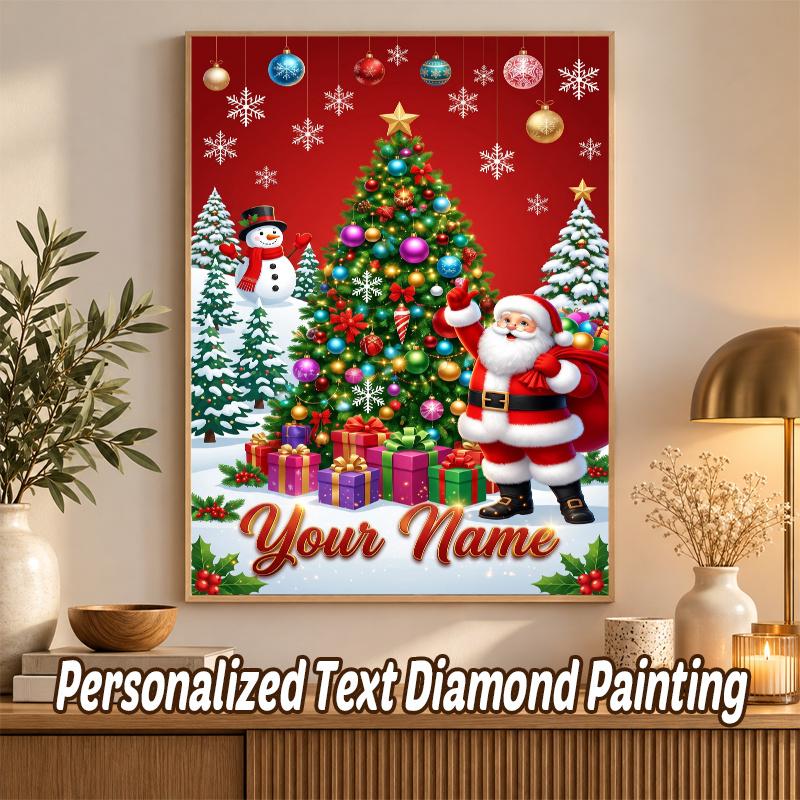 Christmas Custom Name Text 5D Diamond Painting Kit DIY Full Drill Diamond Art Decoration