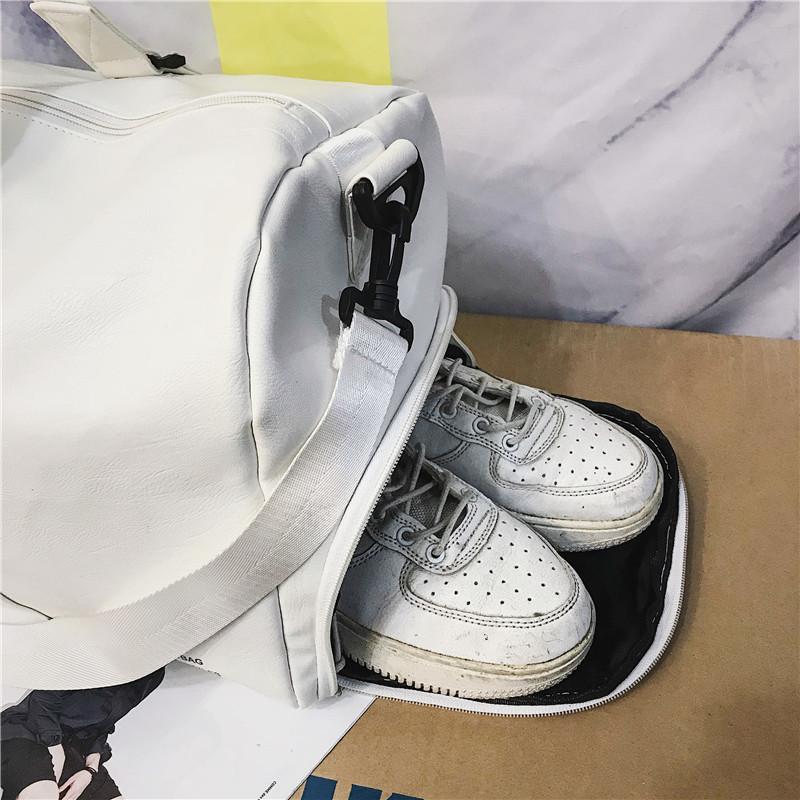 PU-skinn én skulder kortreist forretningsreiseveske med trykte bokstaver for trening Yoga trening reiseveske